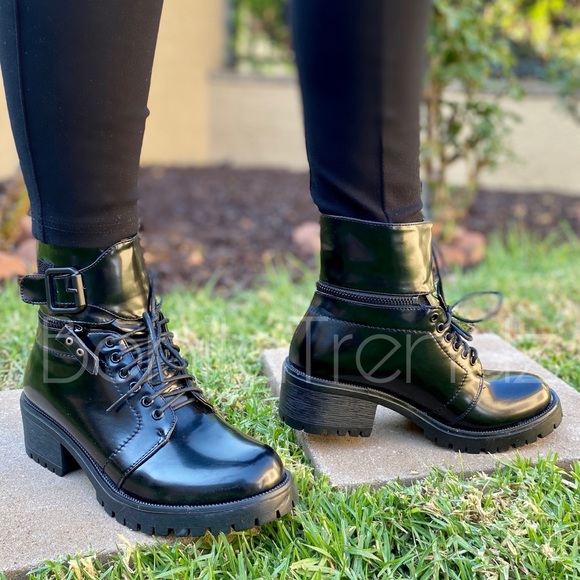 Bonita_Trendz Shoes - Grunge Black Lug Sole Combat Boots